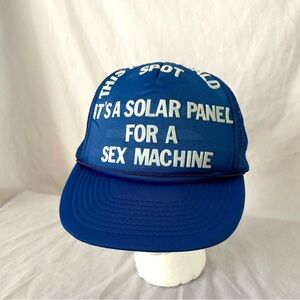 Vintage 80s men’s funny trucker hat blue solar panel one size